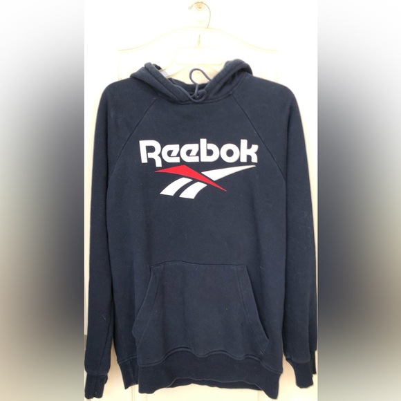 Like NEW! Reebok Navy Hoodie-Size Medium (runs big) - Picture 1 of 4